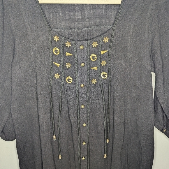 Pretty Angel Bejeweled Witch Core Gothic Tunic Dress with Charms/Tassels size L - Picture 2 of 6